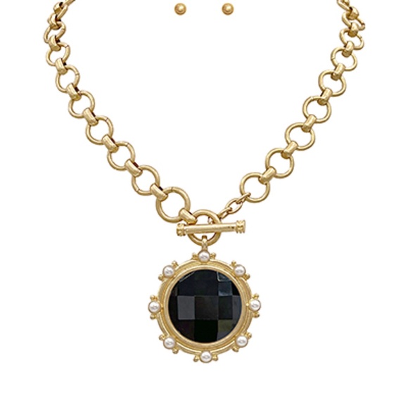 Faceted Stone Necklace Set - Picture 2 of 2